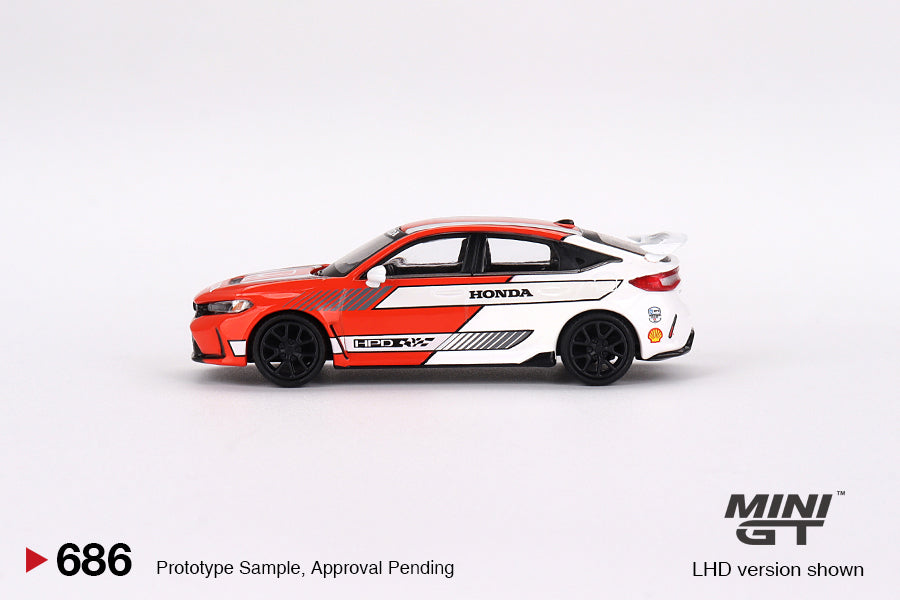 MINI GT #686 1/64 Honda Civic Type R #1 2023 Pace Car Red (LHD)