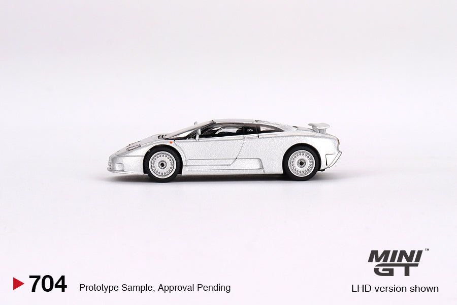 MINI GT #704 1/64 Bugatti EB110 GT Grigio Chiaro (LHD)
