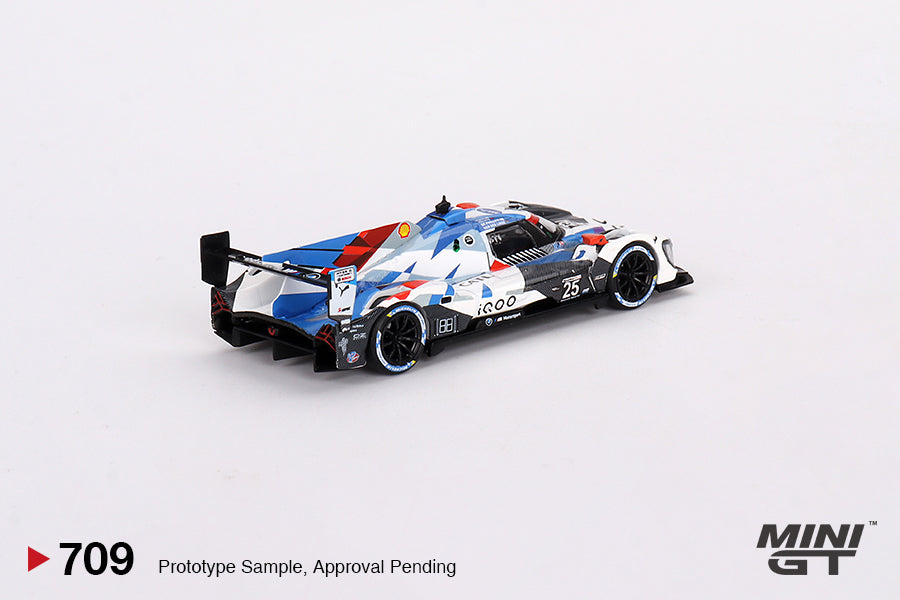 MINI GT #709 1/64 "BMW M Hybrid V8 #25 BMW M Team RLL 2023 IMSA Sebring 12 Hrs 2nd Place"