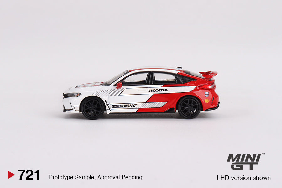 MINI GT #721 1/64 Honda Civic Type R #2 2023 Pace Car White (LHD)