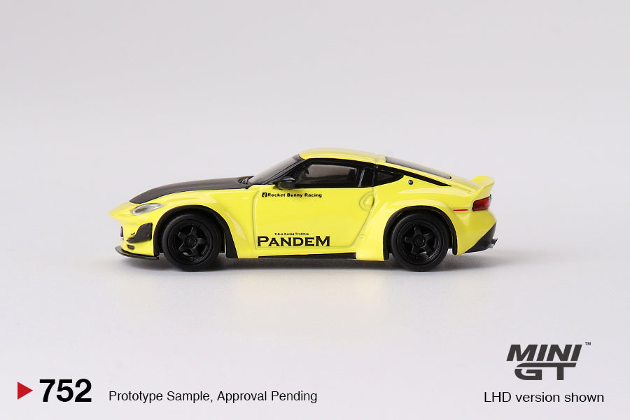 MINI GT #752 1/64 Nissan Z Pandem Ikazuchi Yellow (RHD)