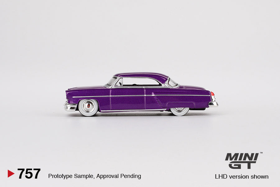MINI GT #757 1/64 Lincoln Capri Hot Rod 1954 Purple Metallic (LHD)