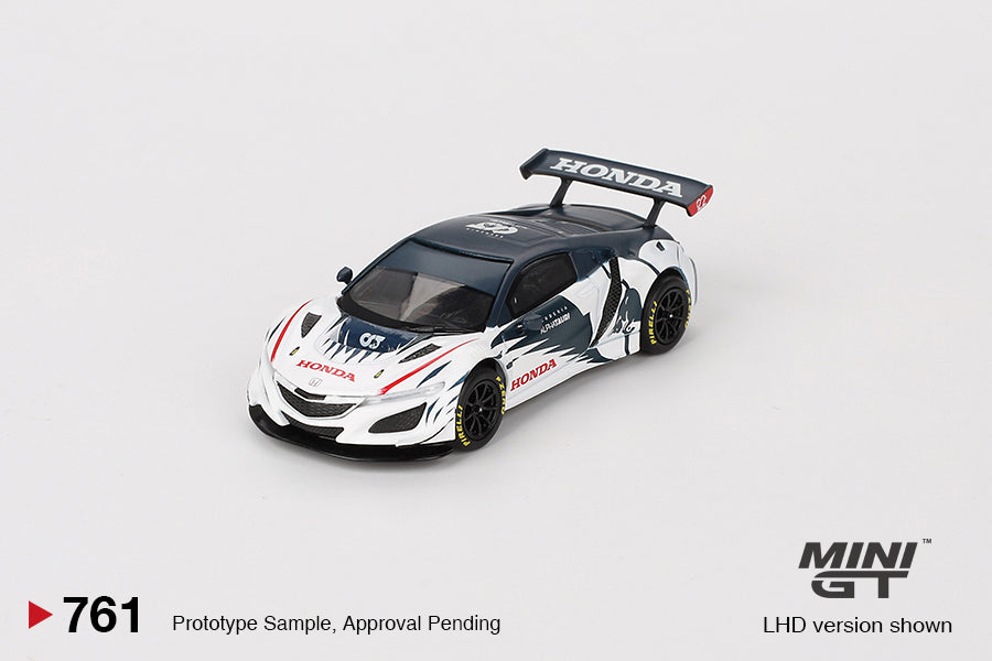 MINI GT #761 1/64 Honda NSX GT3 EVO AlphaTauri Yuki Tsunoda 2023 Red Bull Formula Nurburgring (LHD)
