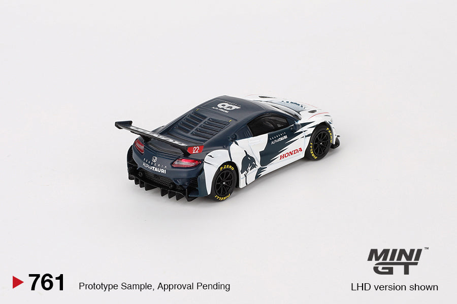 MINI GT #761 1/64 Honda NSX GT3 EVO AlphaTauri Yuki Tsunoda 2023 Red Bull Formula Nurburgring (LHD)