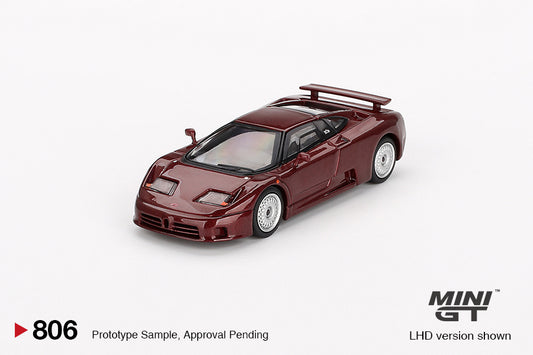 MINI GT #806 1/64 Bugatti EB110 GT Dark Red Metallic (LHD)