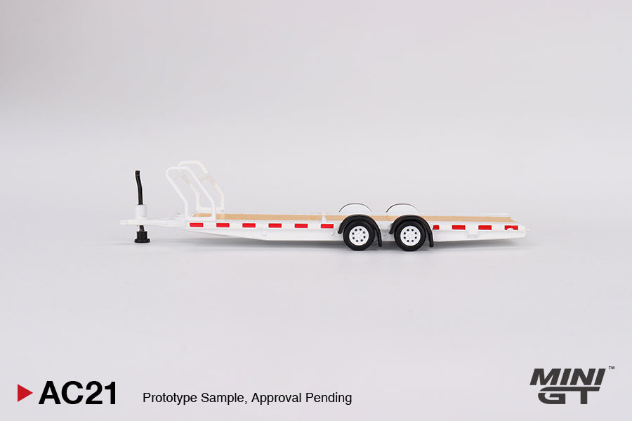 * PRE ORDER * MINI GT #AC21 1/64 Car Hauler Trailer White