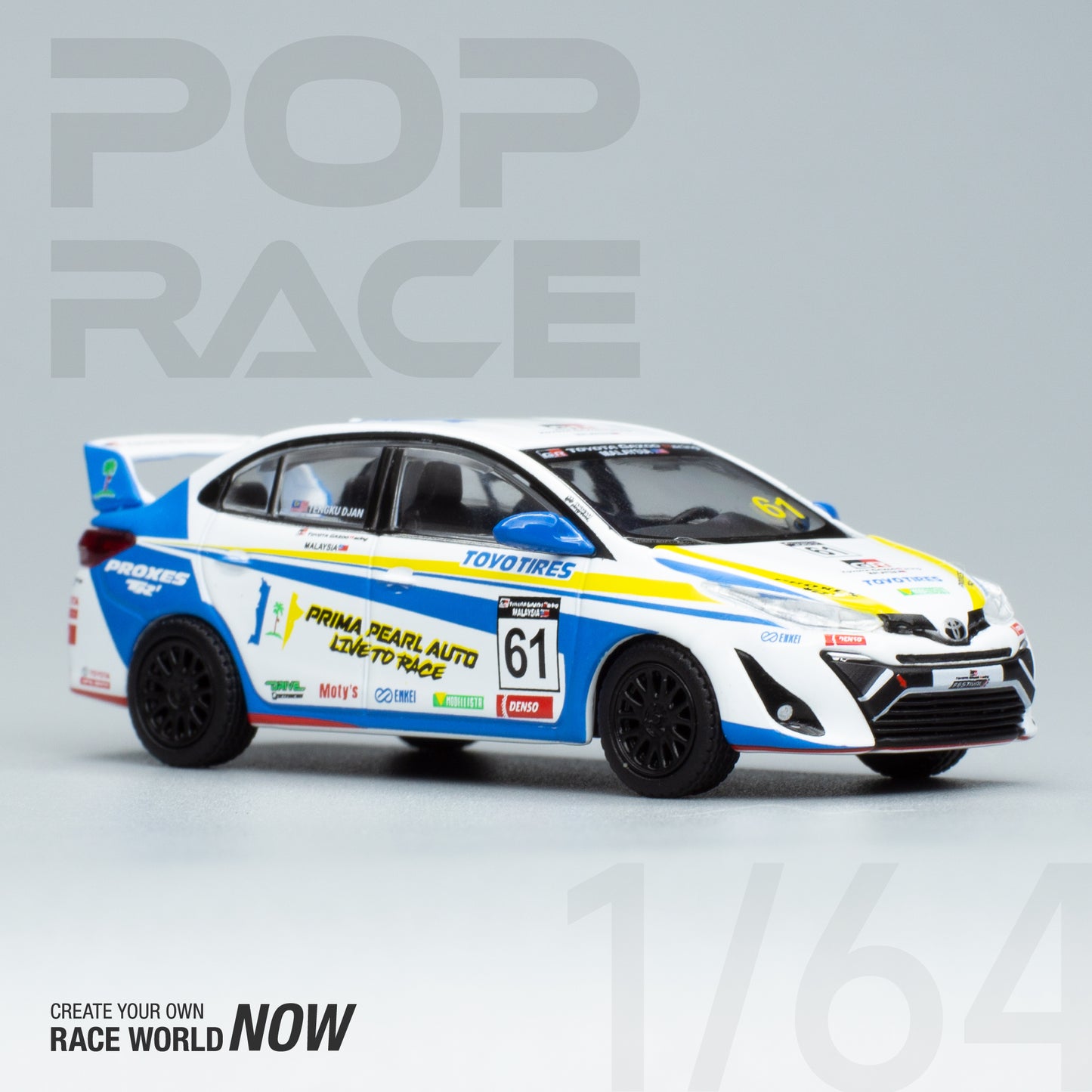 POP RACE 1/64 TOYOTA GR VIOS MALAYSIA SEASON 4 2022 (including Figure)