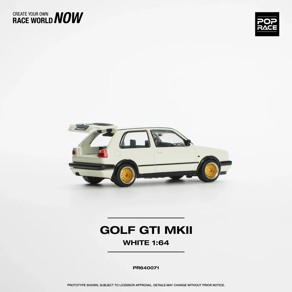POP RACE 1/64 Volkswagen Golf GTI MK2 White PR640071