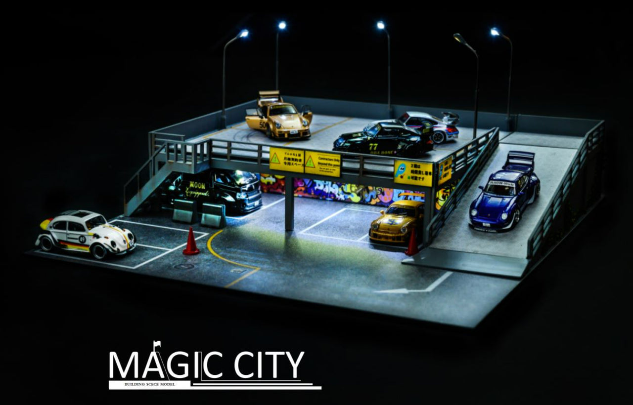 Magic City 1/64 RWB Roppongi Annual Gathering Double Level Parking Lot Diorama 110031