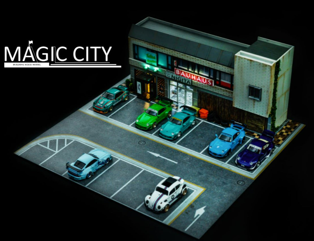 Magic City 1/64 RWB Roppongi Annual Gathering Nigita Beverage Store Diorama 110033