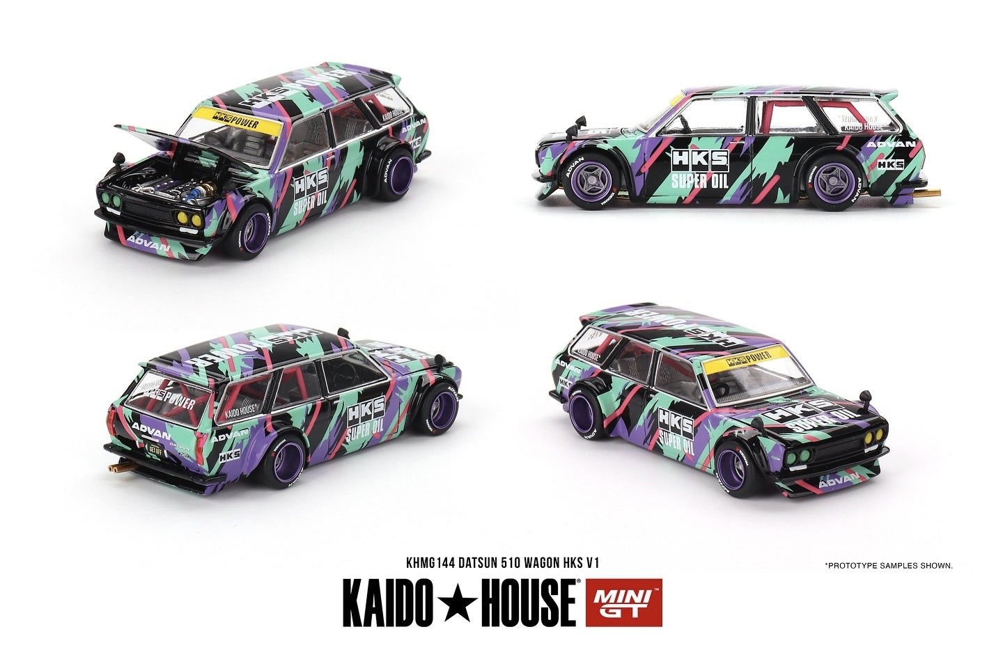 Kaido House x MINI GT ] DATSUN 510 WAGON HKS V1 KHMG144 – Diecast