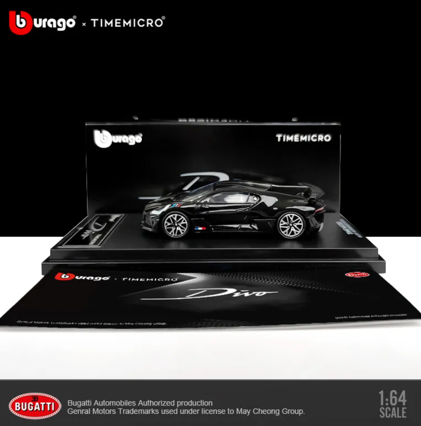TIMEMICRO X BURAGO 1/64 BUGATTI DIVO BLACK