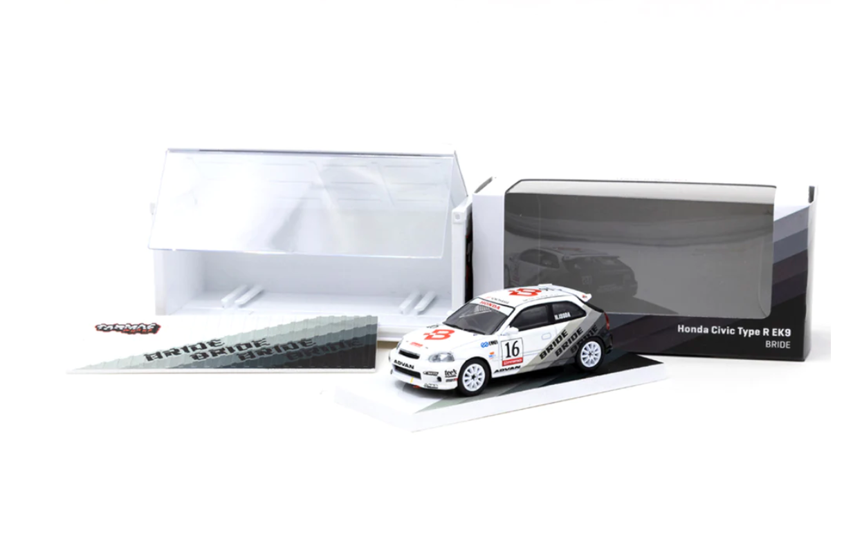 Tarmac Works 1/64 Honda Civic Type R EK9 BRIDE with Container - HOBBY64