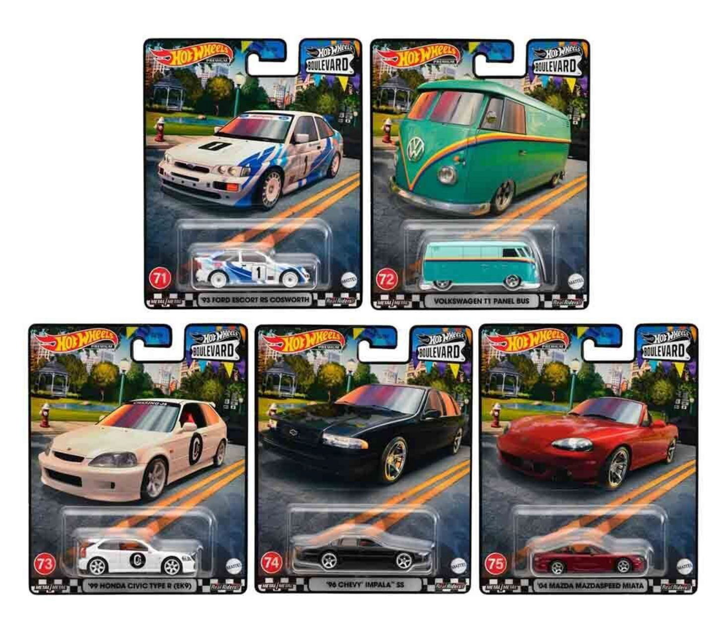 Hot Wheels Premium Boulevard Series ( #71 - #75) Set