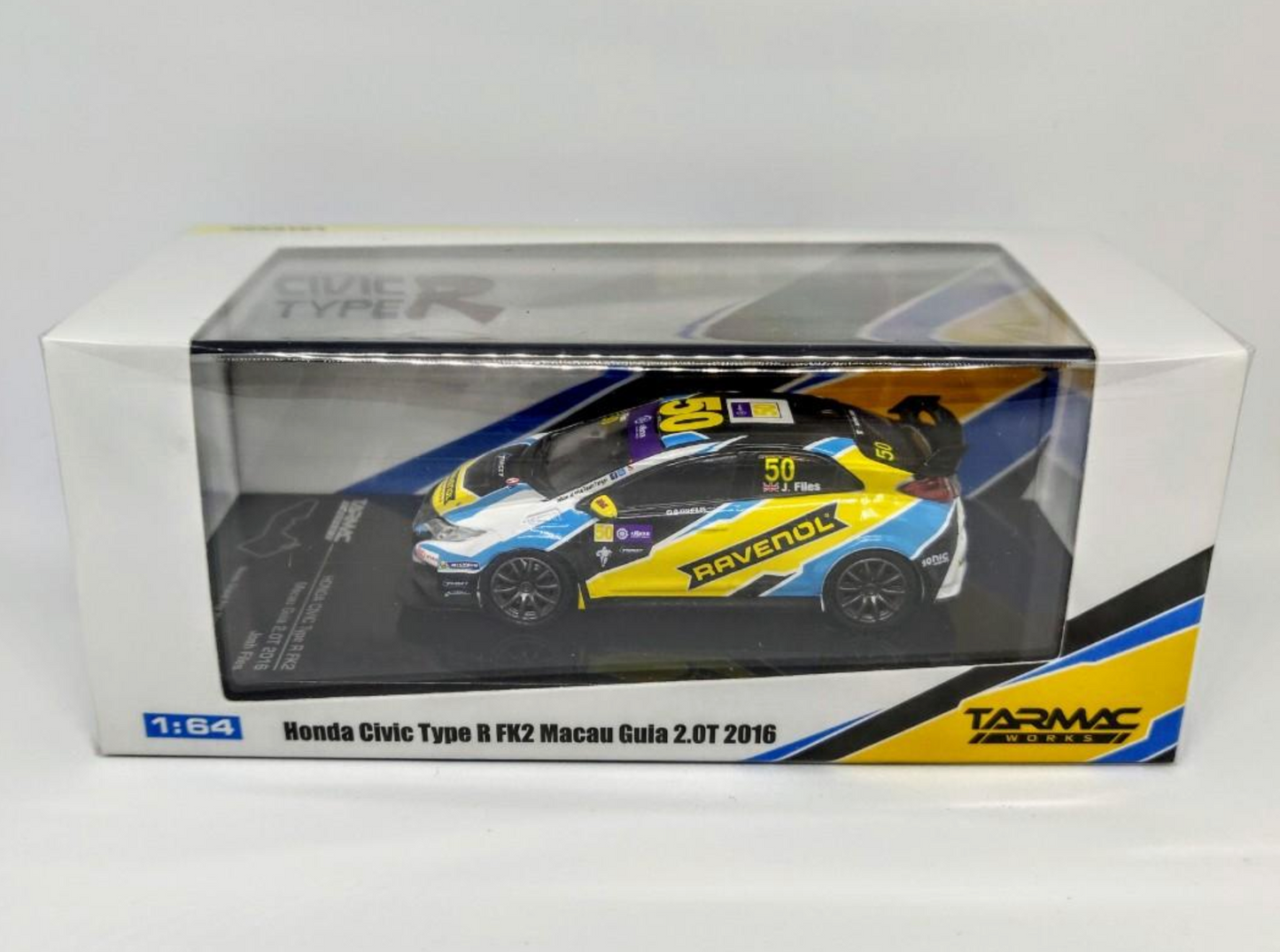 TARMAC WORKS 1:64 HONDA CIVIC TYPE R FK2 MACAU GUIA 2.0T 2016 JOSH FILES