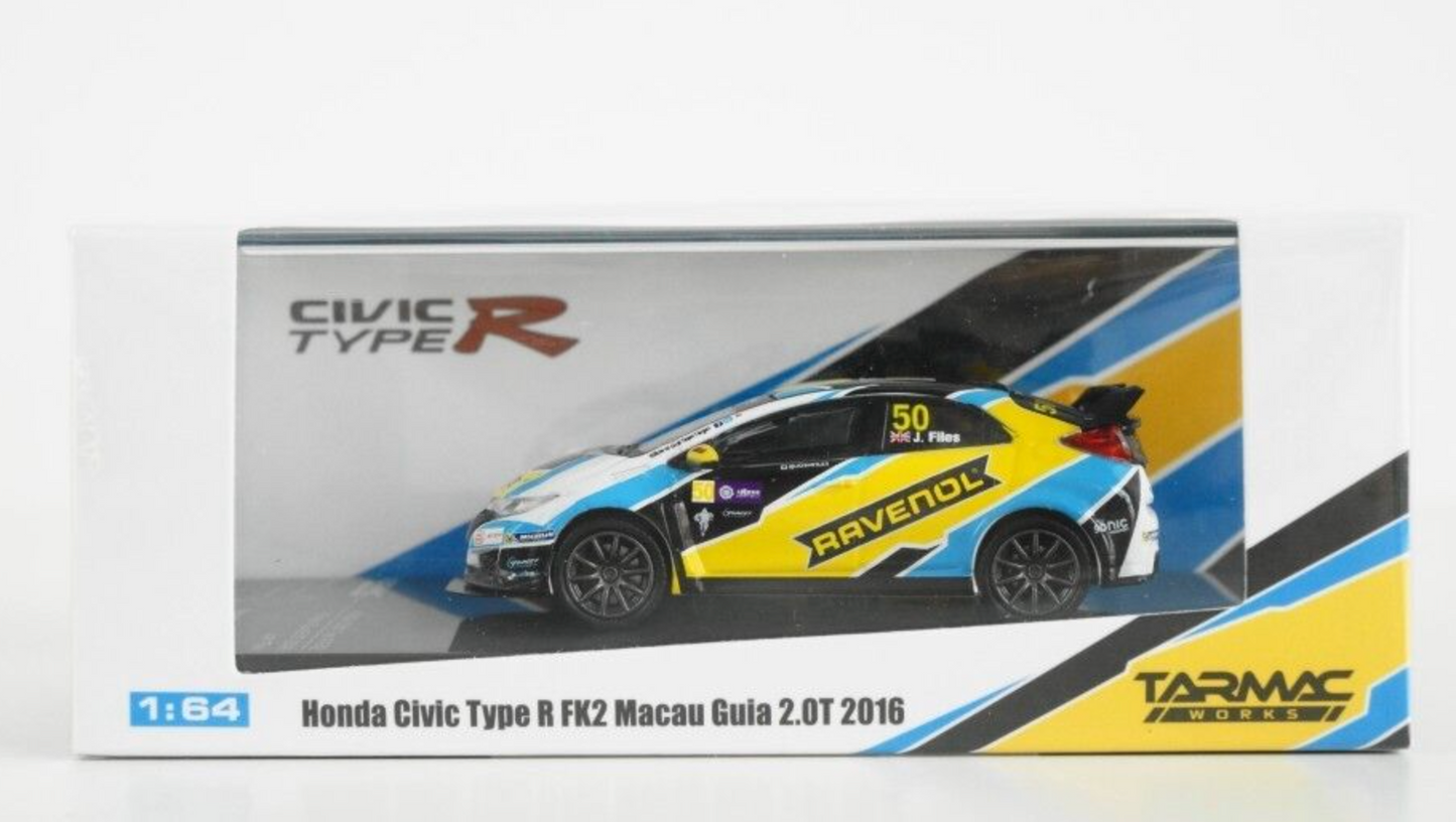 TARMAC WORKS 1:64 HONDA CIVIC TYPE R FK2 MACAU GUIA 2.0T 2016 JOSH FILES