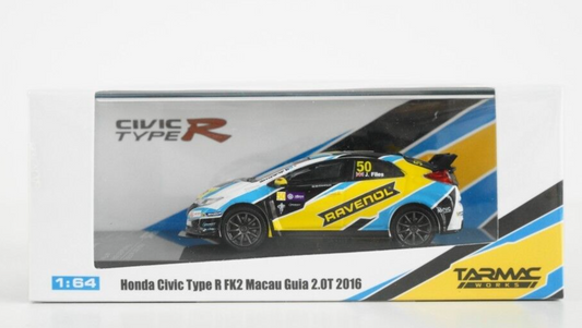 TARMAC WORKS 1:64 HONDA CIVIC TYPE R FK2 MACAU GUIA 2.0T 2016 JOSH FILES