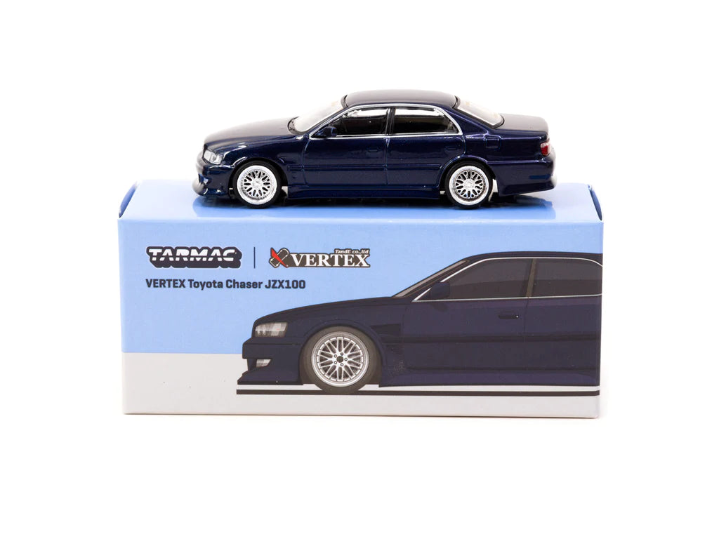 Tarmac Works 1/64 VERTEX Toyota Chaser JZX100 Blue Metallic - GLOBAL64