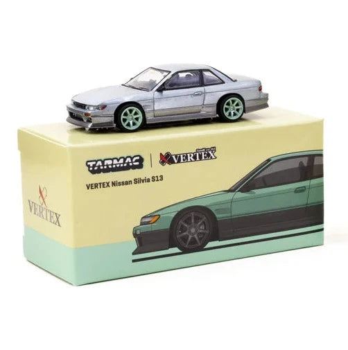 Tarmac Works 1/64 VERTEX Nissan Silvia S13 Green/Grey - GLOBAL64 * CHASE *