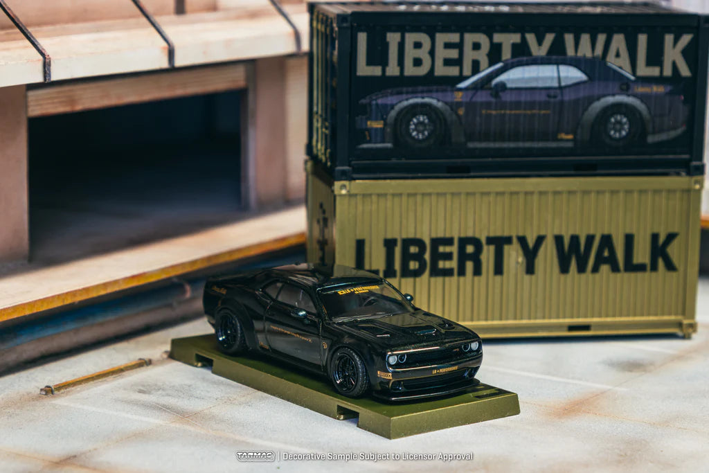 Tarmac Works 1/64 LB-WORKS Dodge Challenger SRT Hellcat Black Metallic - GLOBAL64