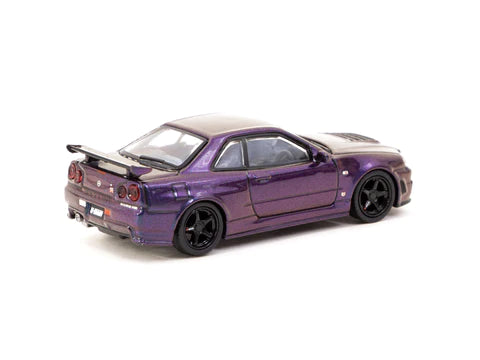 Tarmac Works X Schuco Collab64 1/64 Nissan Skyline GT-R (R34) Z-tune Midnight Purple III