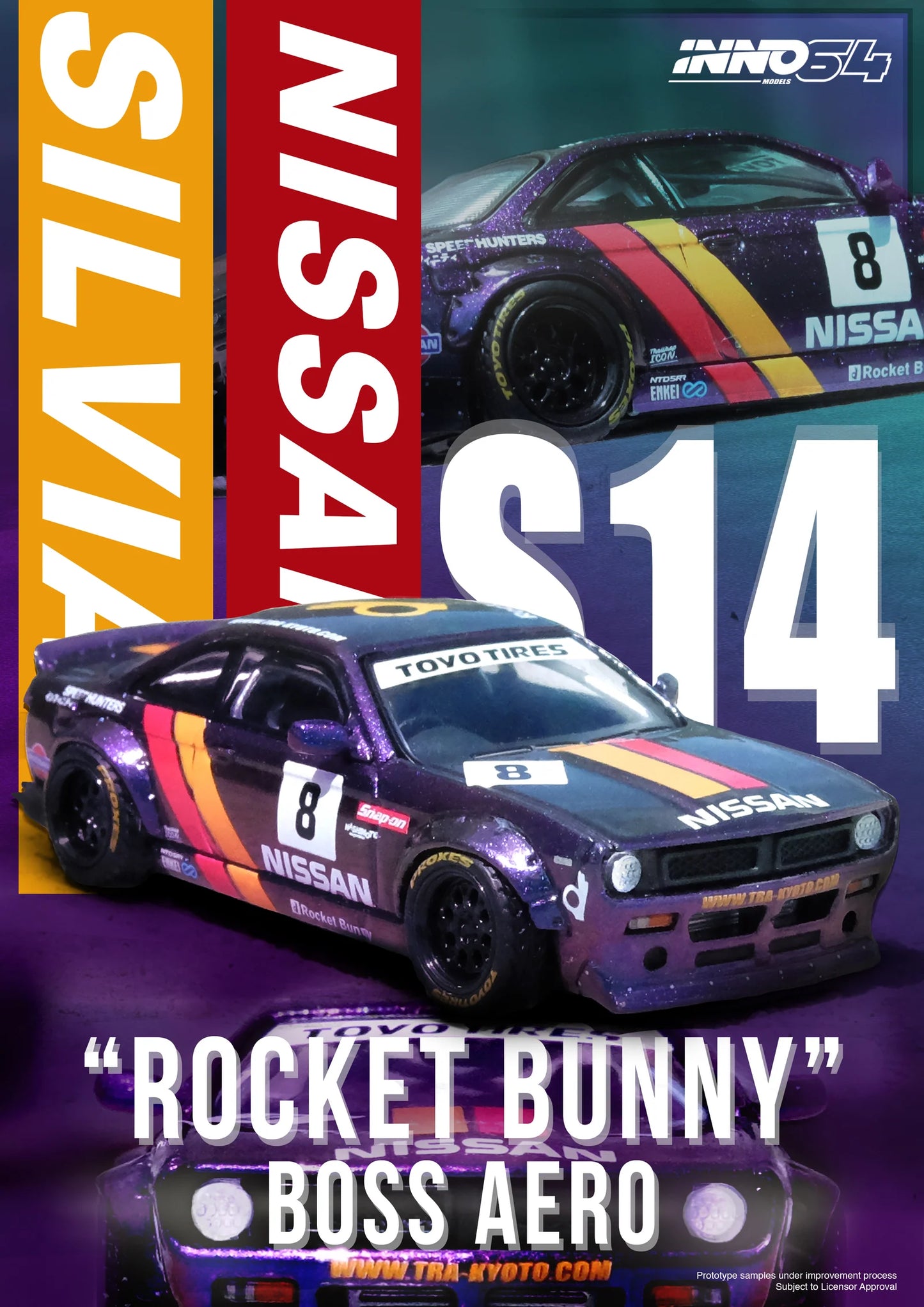 INNO64 1/64 Nissan Silvia (S14) BOSS "Rocket Bunny" in Purple