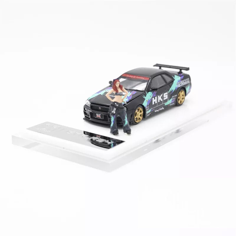 Cool Art 1/64 Nissan Skyline GT-R R34 Nismo Z-Tune HKS with Figurine