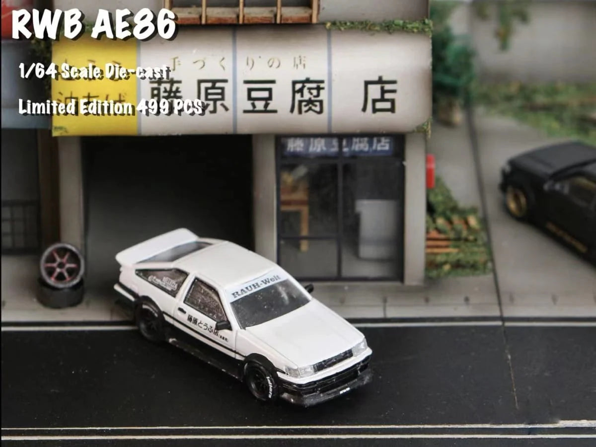 Street Weapon 1/64 RWB AE86 2-Door Initial D Fujiwara Livery