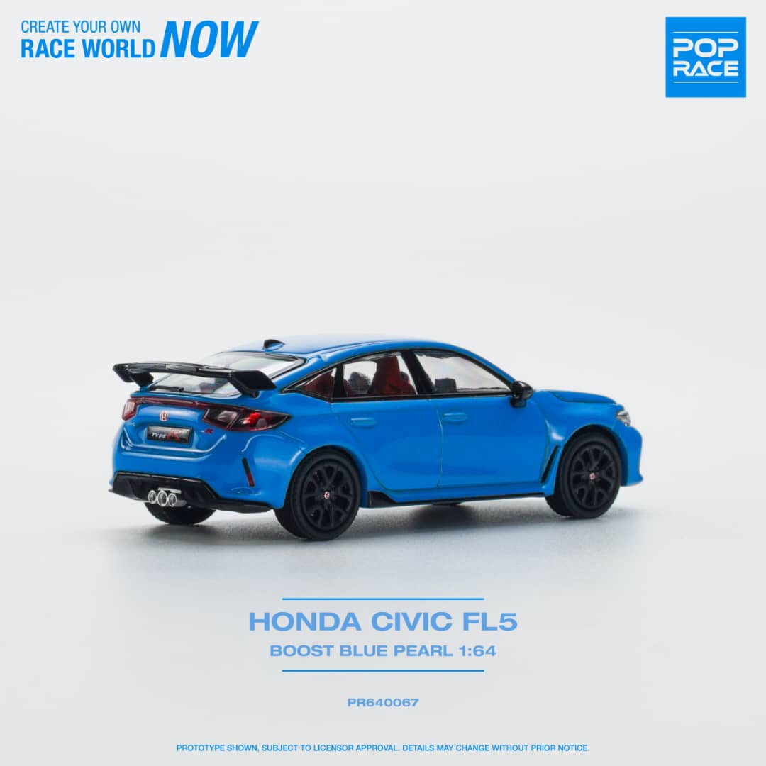 POP RACE 1/64 HONDA CIVIC FL5 BOOST BLUE PEARL PR640067