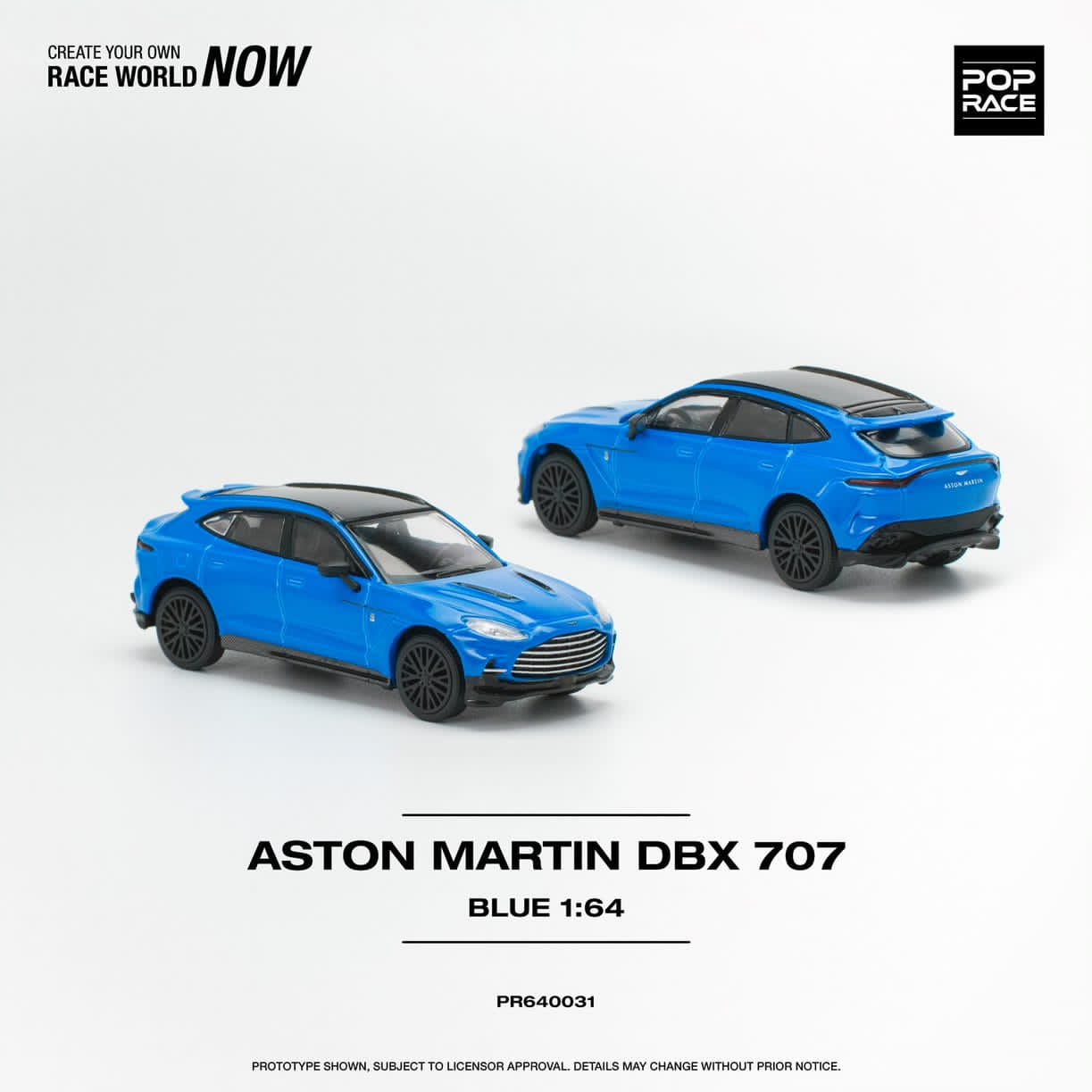 POPRACE 1/64 ASTON MARTIN DBX 707 BLUE PR640031