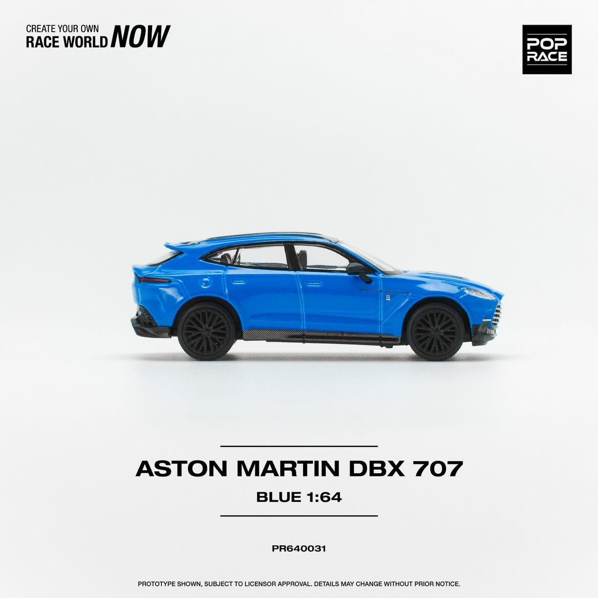 POPRACE 1/64 ASTON MARTIN DBX 707 BLUE PR640031