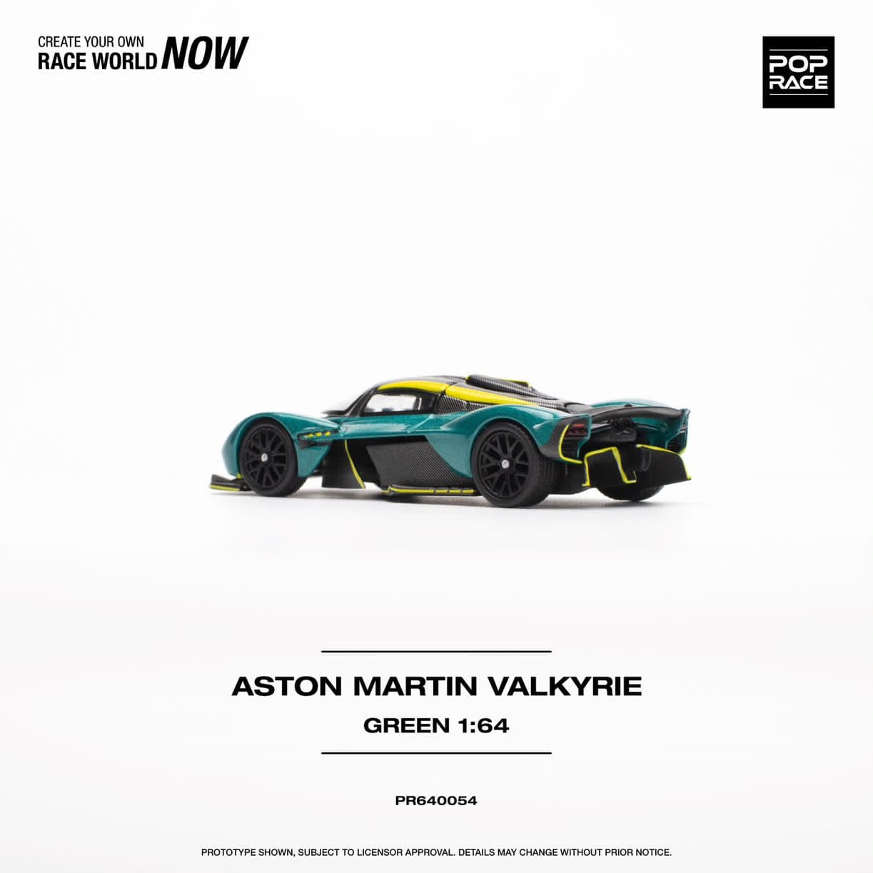 POPRACE 1/64 ASTON MARTIN VALKYRIE GREEN PR640054