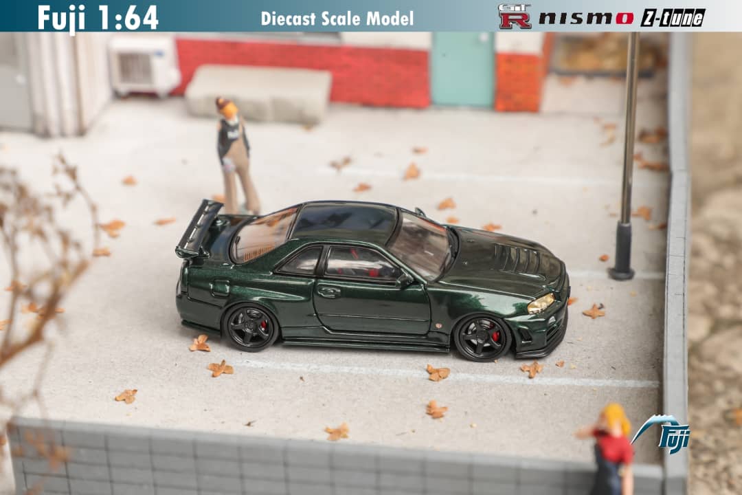Fuji 1/64 Nissan Skyline GT-R R34 Z-Tune CRS Dark Green