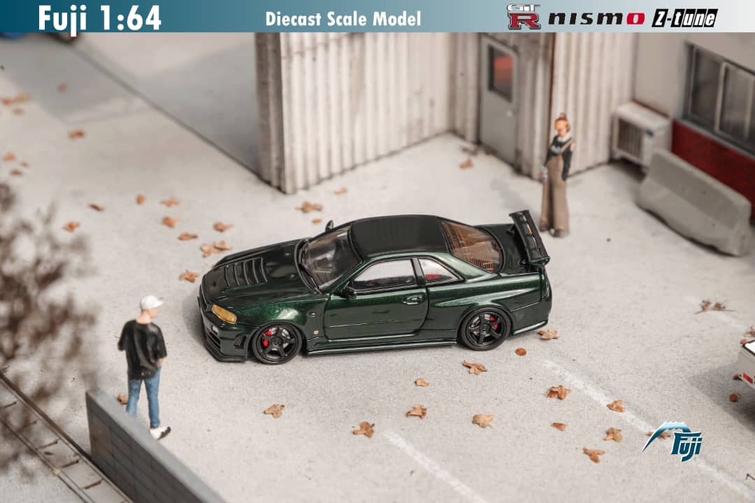 Fuji 1/64 Nissan Skyline GT-R R34 Z-Tune CRS Dark Green