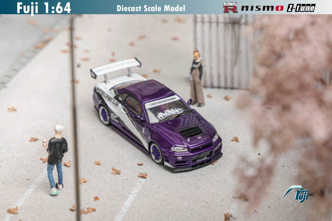 Fuji 1/64 Nissan Skyline GT-R R34 Z-Tune Gifted Purple HighWing
