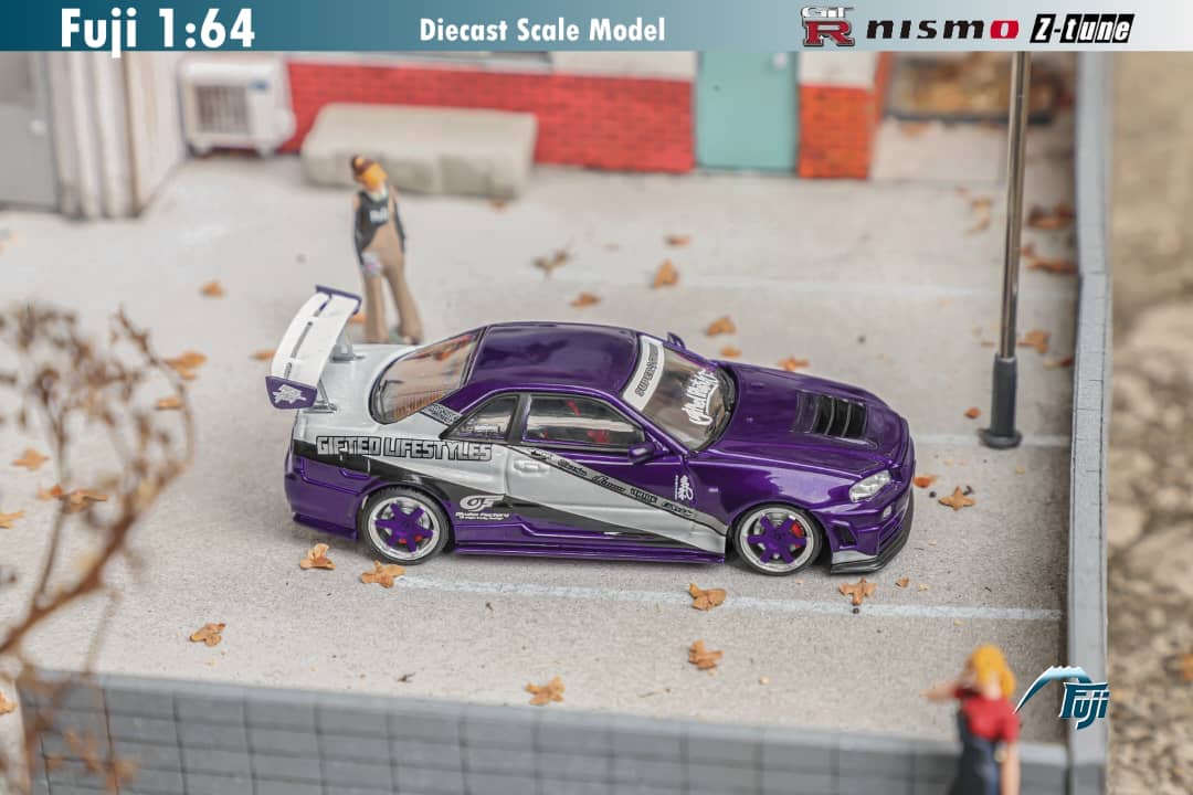 Fuji 1/64 Nissan Skyline GT-R R34 Z-Tune Gifted Purple HighWing
