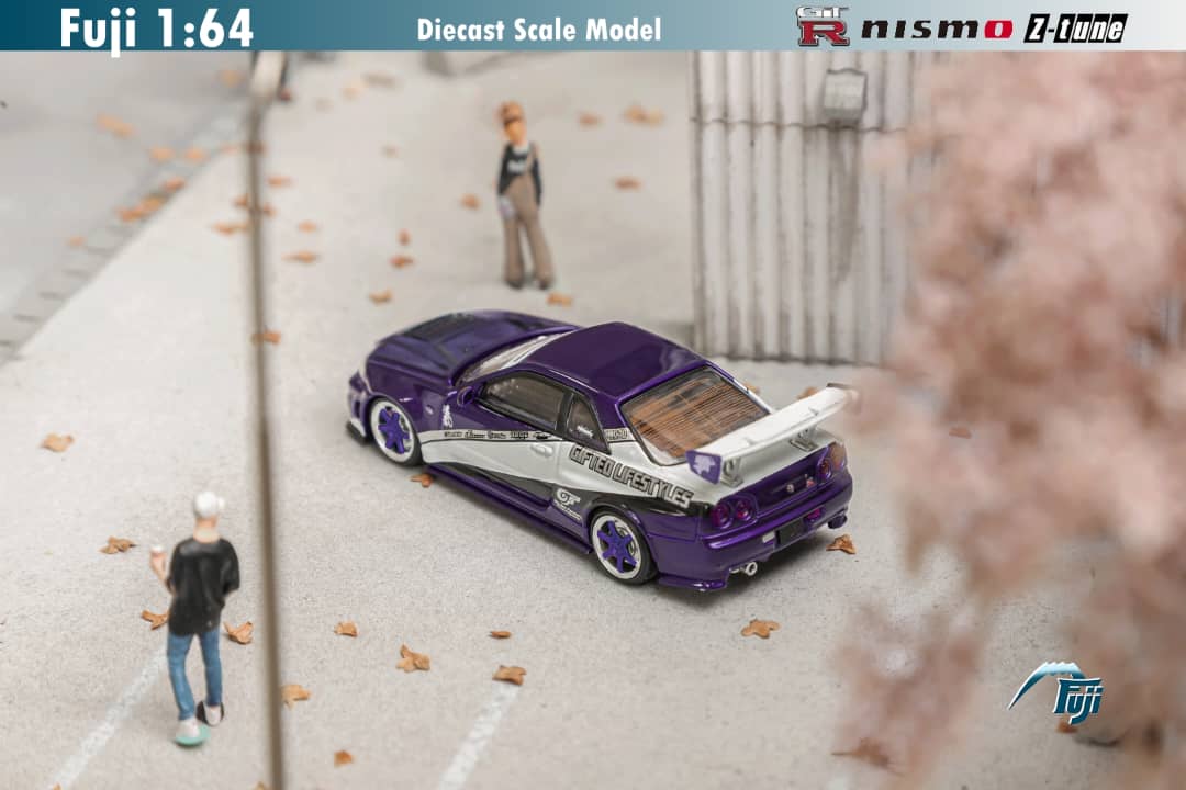 Fuji 1/64 Nissan Skyline GT-R R34 Z-Tune Gifted Purple HighWing