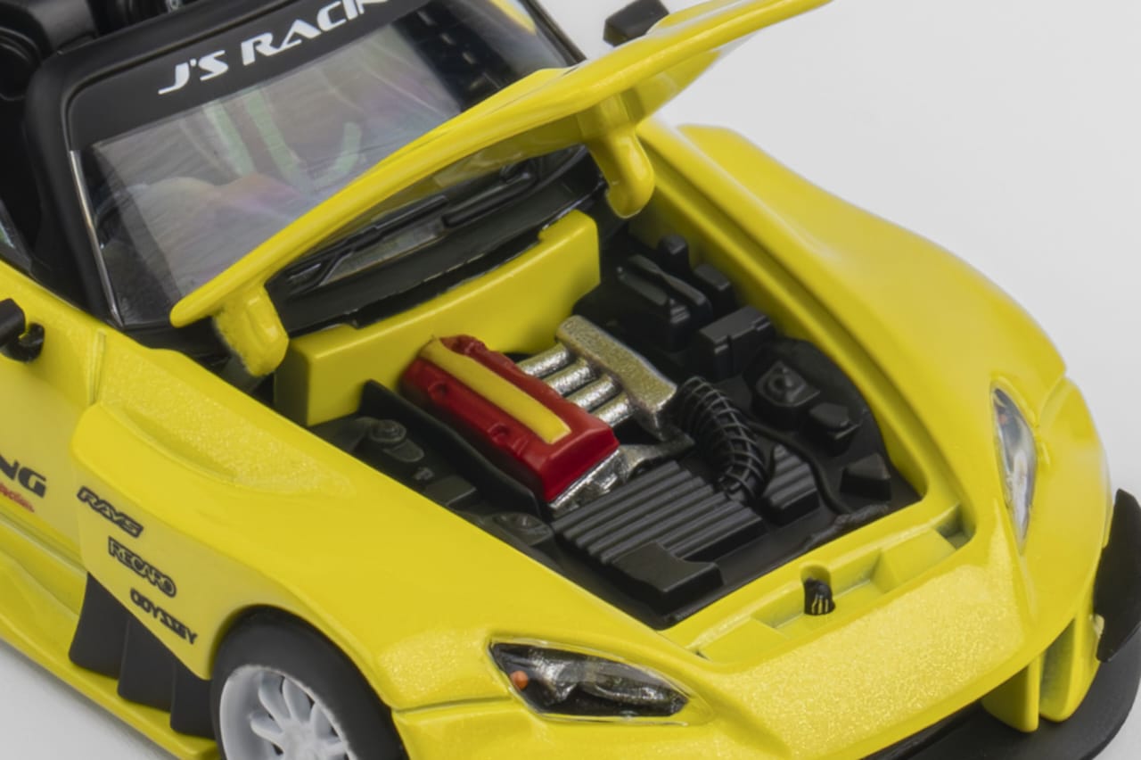 MicroTurbo MT 1/64 Diecast Model S2000 AP1, J's Racing Modified Metallic Yellow