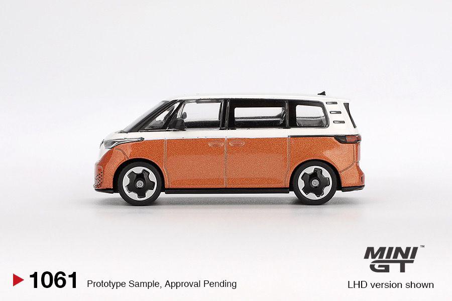 * PRE ORDER * MINI GT #1061 1/64 Volkswagen ID. Buzz Candy White / Energetic Orange (LHD)