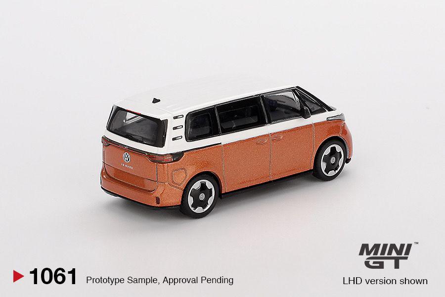 * PRE ORDER * MINI GT #1061 1/64 Volkswagen ID. Buzz Candy White / Energetic Orange (LHD) * BLISTER PACK *