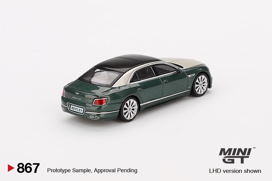 MINI GT #867 1/64 Bentley Flying Spur White Sand Verdant (RHD)