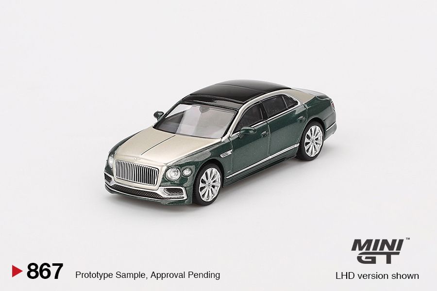 MINI GT #867 1/64 Bentley Flying Spur White Sand Verdant (RHD)
