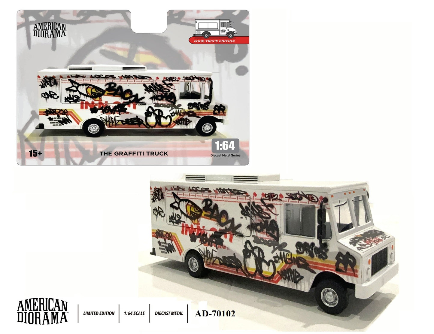 * PRE ORDER * AMERICAN DIORAMA 1/64 Food Truck series – Graffiti Style