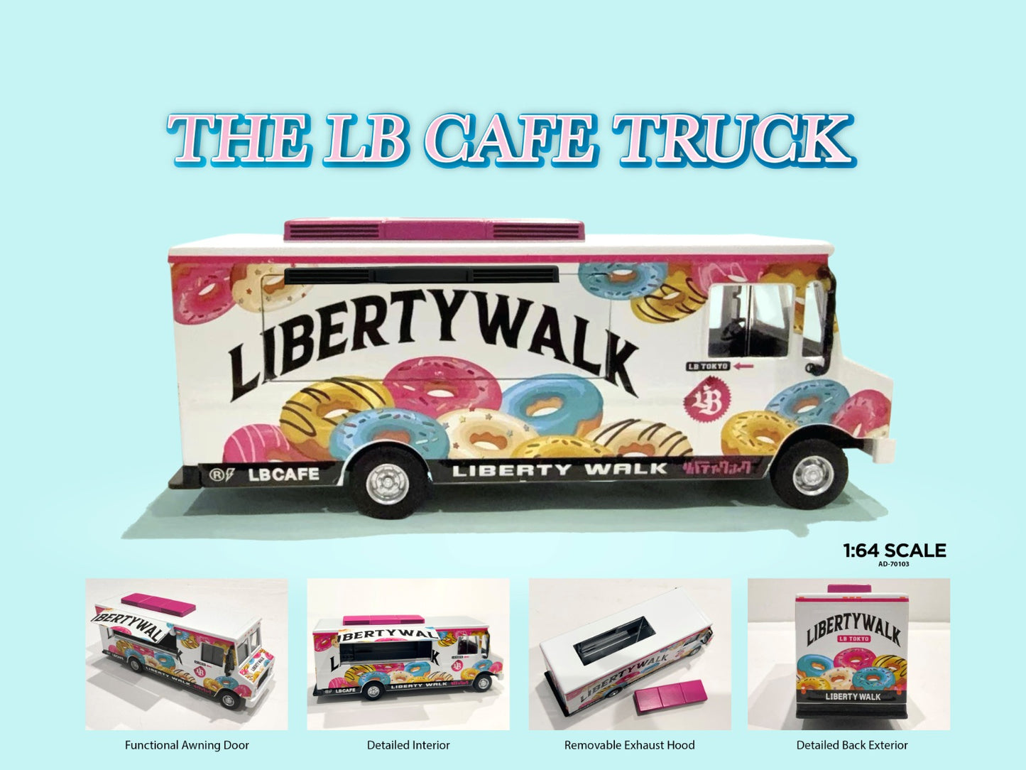 * PRE ORDER * AMERICAN DIORAMA 1/64 Food Truck series – LB Cafe
