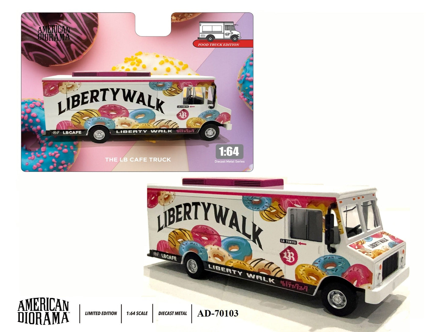 * PRE ORDER * AMERICAN DIORAMA 1/64 Food Truck series – LB Cafe