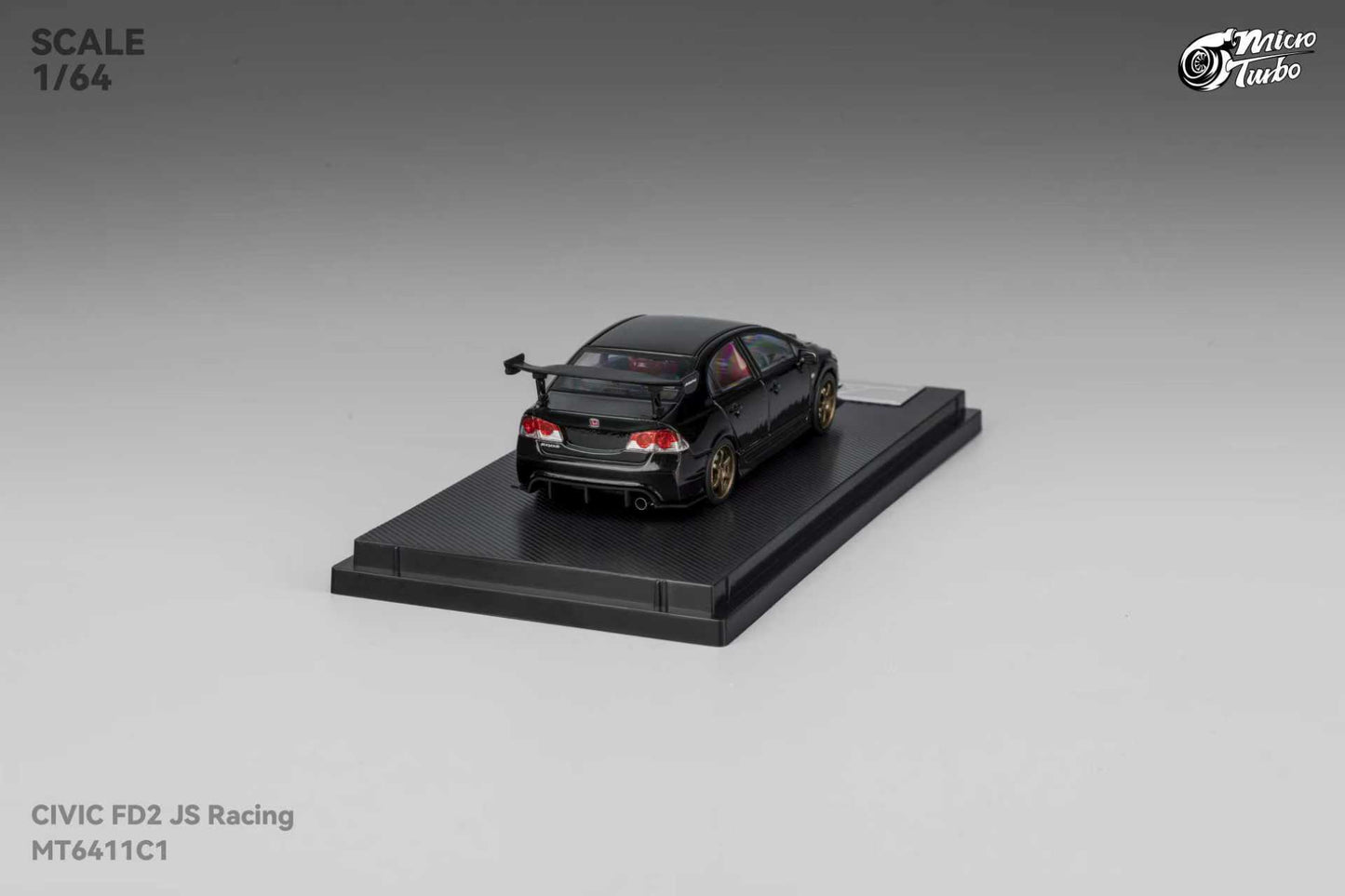 * PRE ORDER * MicroTurbo MT 1/64 Honda Civic FD2 TYPE R J's Racing Metallic Black