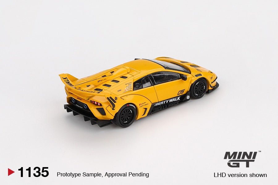 * PRE ORDER * MINI GT #1135 1/64 LB-Silhouette WORKS MURCIELAGO GT Evo Yellow * BLISTER PACK *