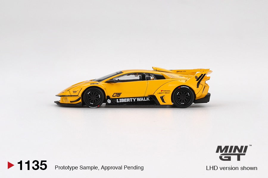 * PRE ORDER * MINI GT #1135 1/64 LB-Silhouette WORKS MURCIELAGO GT Evo Yellow (RHD)