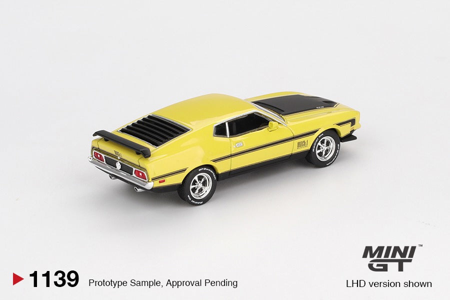 * PRE ORDER * MINI GT #1139 1/64 Ford Mustang Mach1 Grabber Yellow * BLISTER PACK *