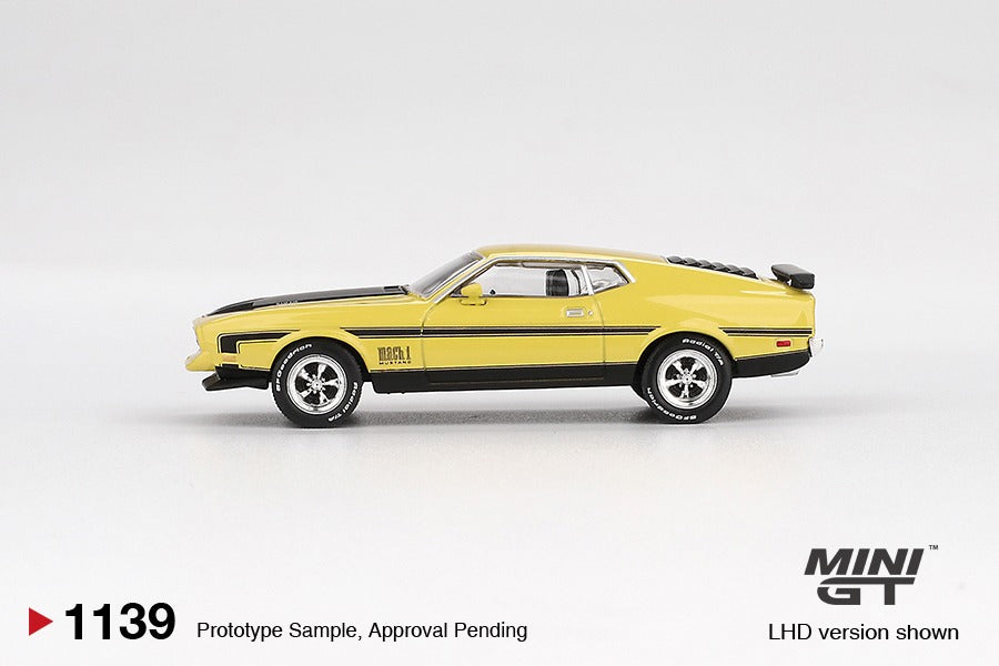 * PRE ORDER * MINI GT #1139 1/64 Ford Mustang Mach1 Grabber Yellow * BLISTER PACK *